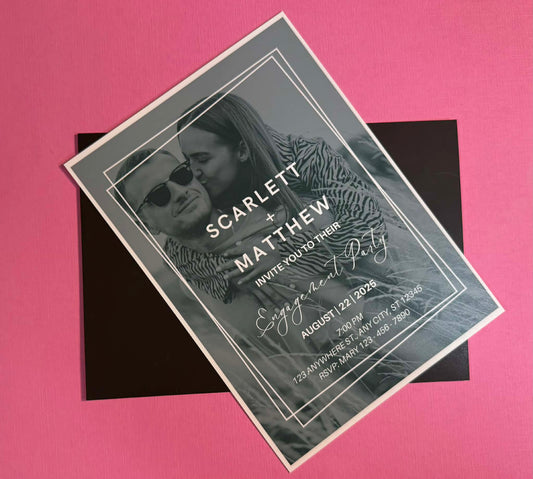 Modern Frame Engagement Party Invitation